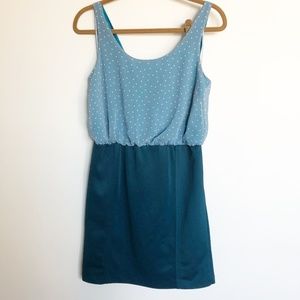 C. Luce Polka Dot Mini Dress Blue Sz L